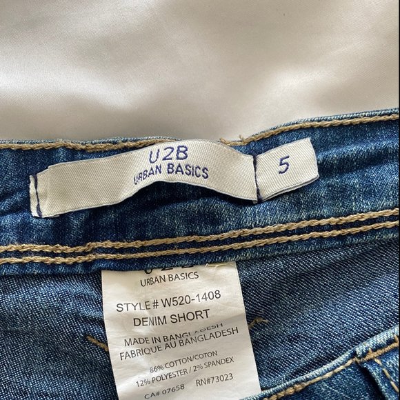 U2B Urban Basics Distressed Cuffed Jean Shorts - Picture 5 of 5